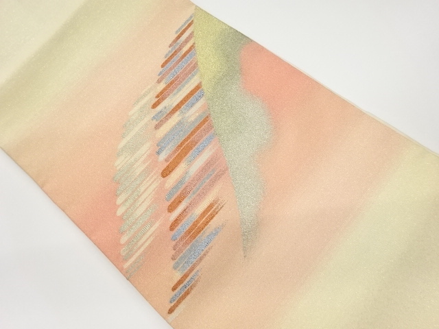 JAPANESE KIMONO / VINTAGE NAGOYA OBI / WOVEN ABSTRACT MOUNTAINS